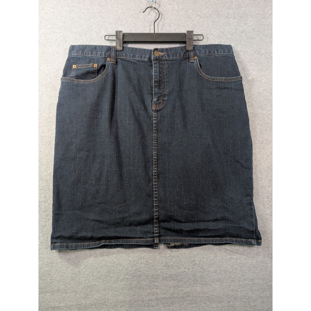 LRL Lauren Jeans Co Ralph Lauren Denim Skirt Women 16W Dark Wash Stretch